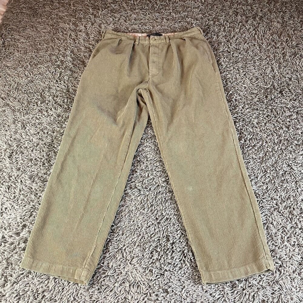 Vintage Polo Ralph Lauren Corduroy Pants Mens 36x30 Beige Andrew Jumbo Trousers
